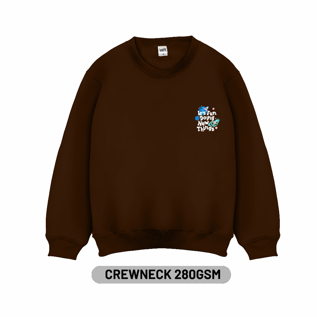 Infinity project l Sweater Crewneck Unisex - Collage Crewneck Doing Brown