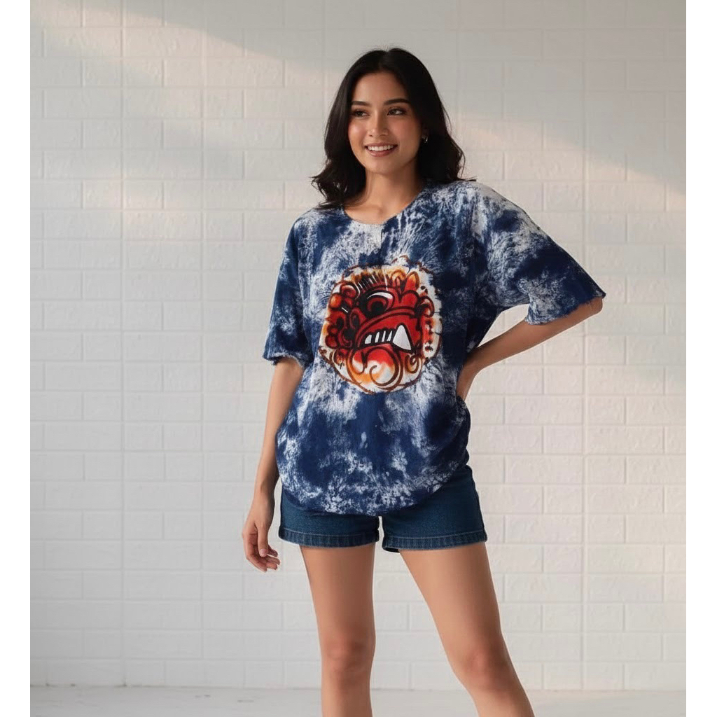 Kaos Tie Dye Barong Bali Unisex – Baju Kasual Oversize Pria Wanita