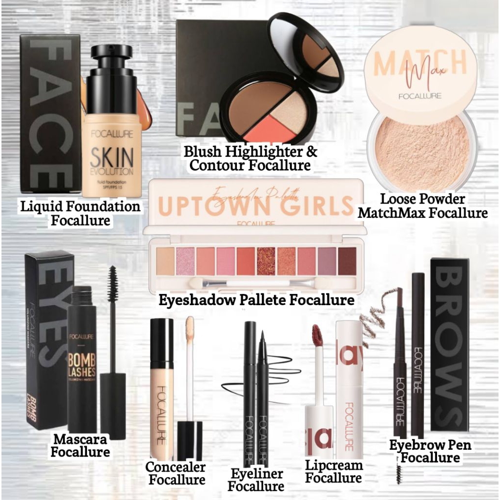 PAKET KOSMETIK FOCALLURE/PAKET KOSMETIK MURAH LENGKAP/PAKET SESERAHAN