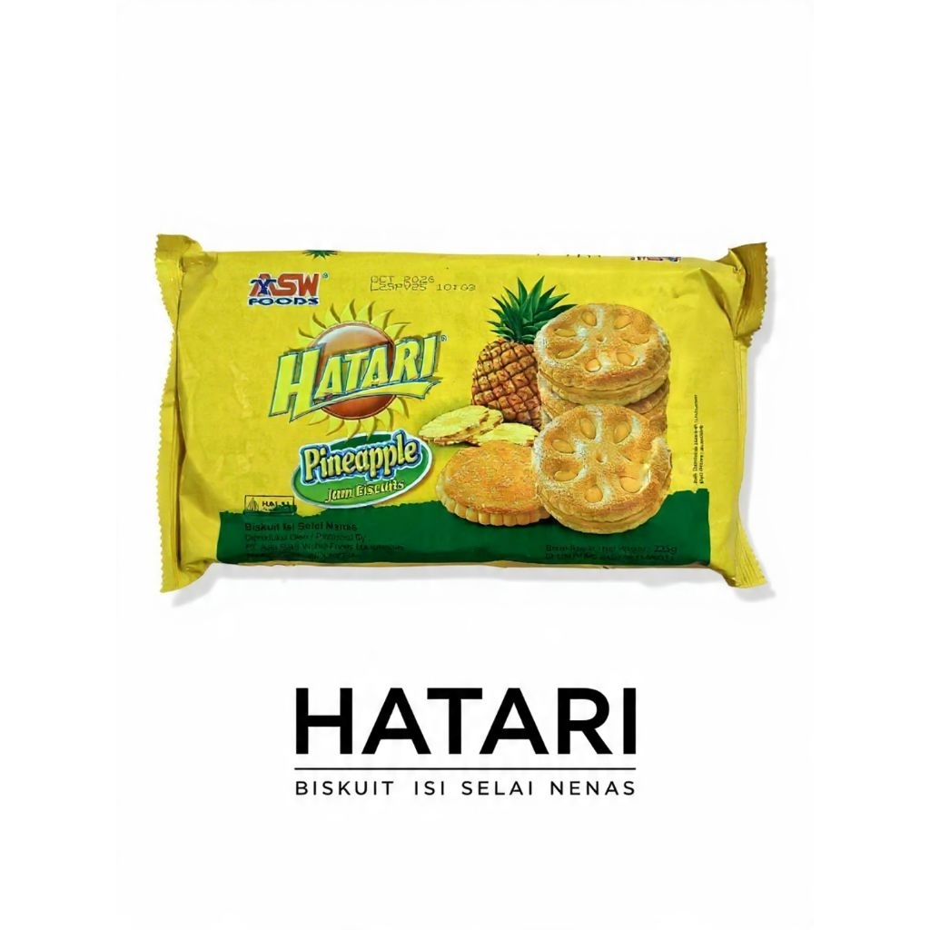 Hatari Biskuit Selai Nenas 225gr - Biskuit Renyah Rasa Nanas Segar Murah