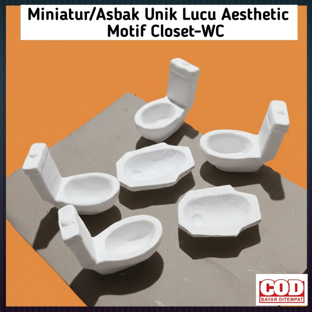 Kerajinan Tangan Asbak Unik Lucu Motif Closet-WC Duduk/Jongkok Miniatur