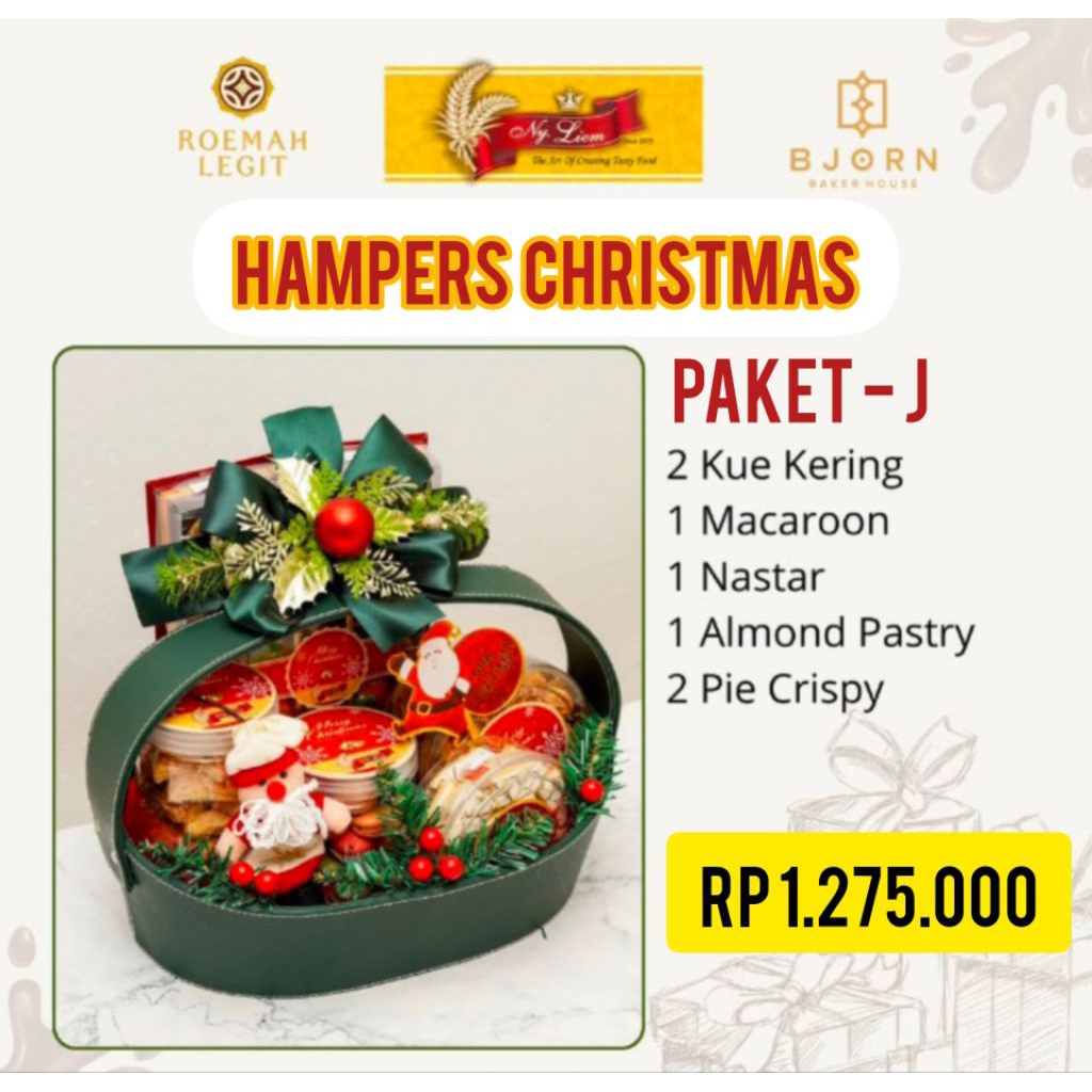 CANA EXCLUSIVE HAMPERS CHRISTMAS PAKET NATAL EKSKUSIF COOKIES KUE KERING BY NY. LIEM ENAK LEGENDARIS
