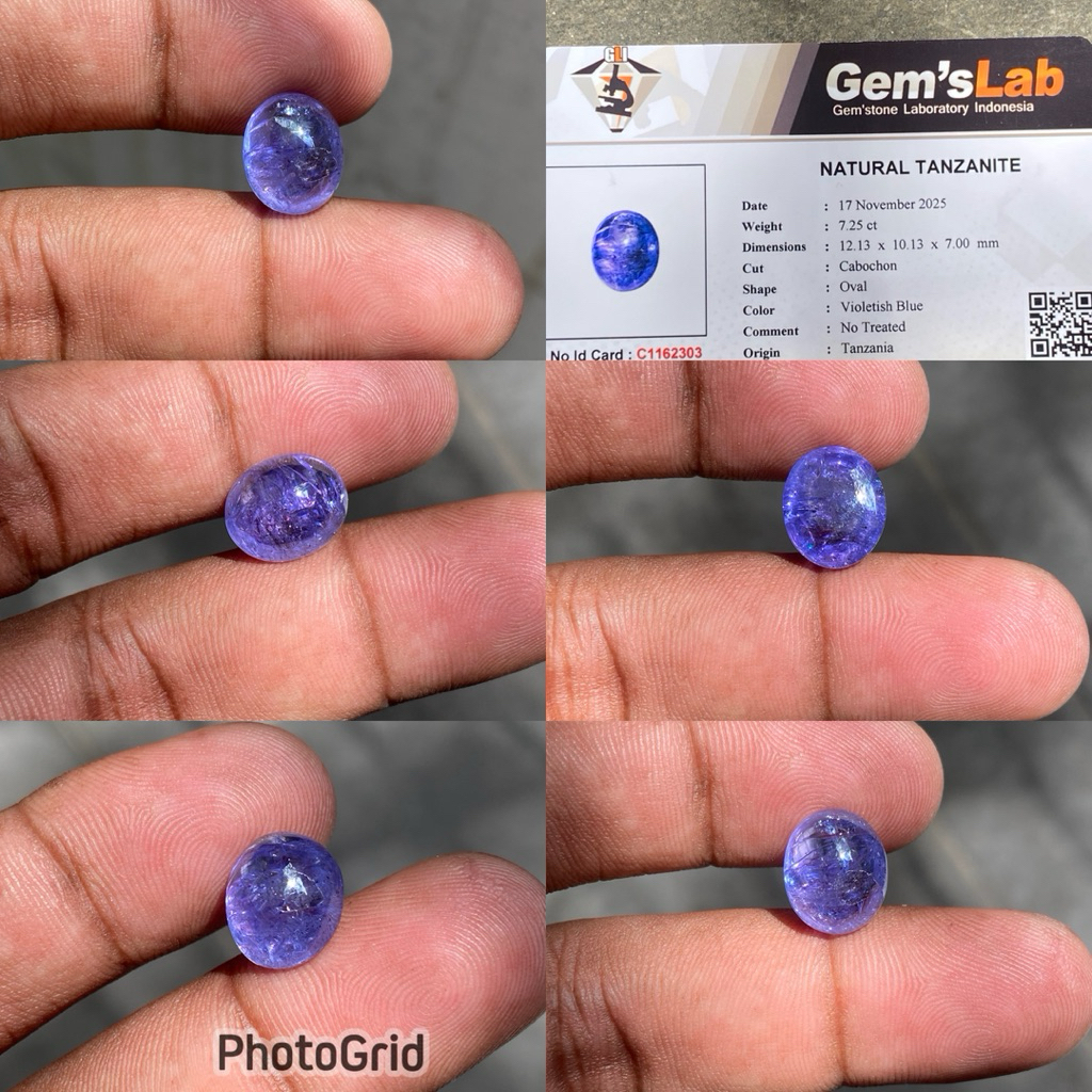 Natural Tanzanite Batu Blue Tanzanite Batu violetish Blue Tanzanite CT 7.25 Dim 12.13x10.13x7.00