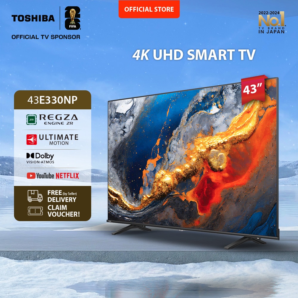 [KHUSUS ONLINE] Toshiba TV 43" 4K UHD Smart TV - Dolby Vision for Gaming Atmos MEMC VRR ALLM Game De