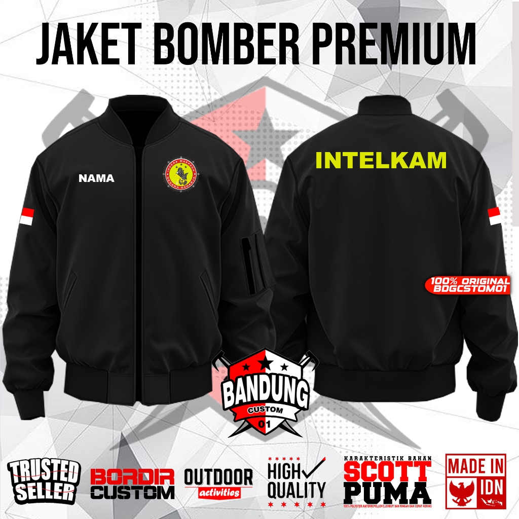 Jaket intelkam masbes polri/jaket bomber intelkam mabes polri/jaket bomber hitam/jaket anti air