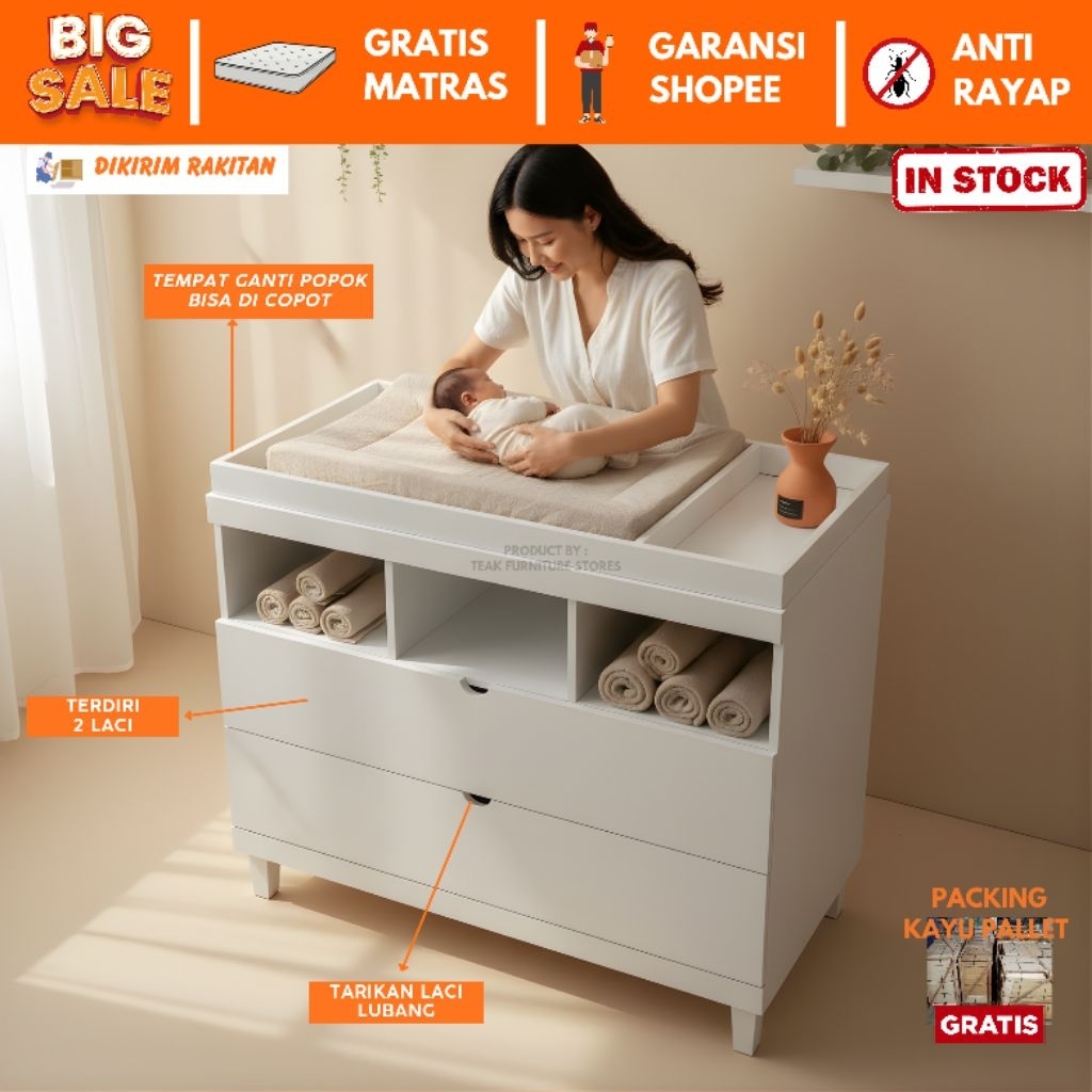 Delsaf Baby Tafel, Baby Tafel Almira, Lemari Laci, Rak Penyimpanan, Baby Tafel, Furnitur Minimalis, 