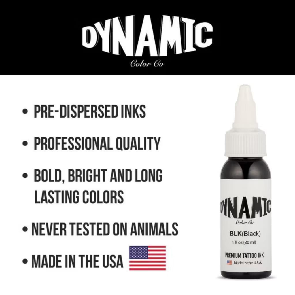 Tinta Tatto Dynamic Ink Black 1oz / 30ml Rebottle Original USA - Tinta Tato