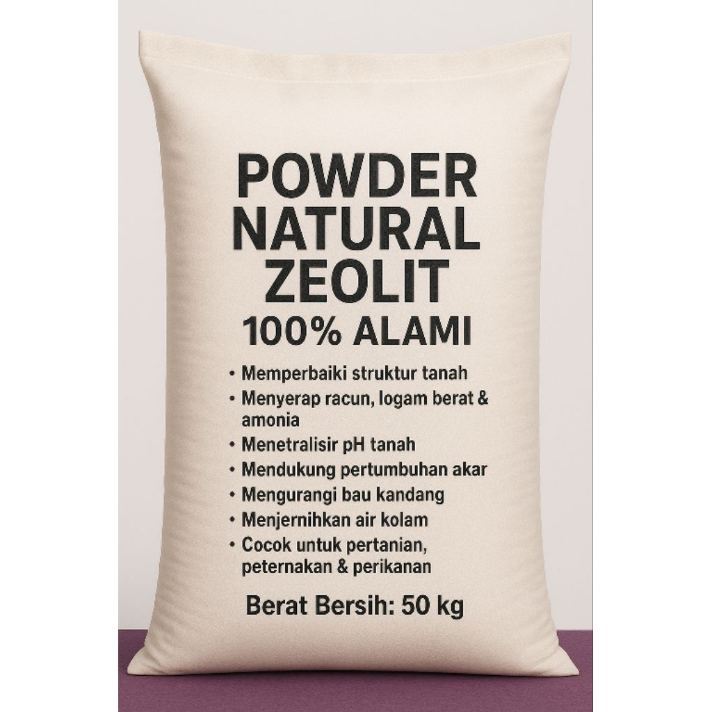 powder zeolit 50 kg pembenah tanah untuk pertanian perikanan dan peternakan
