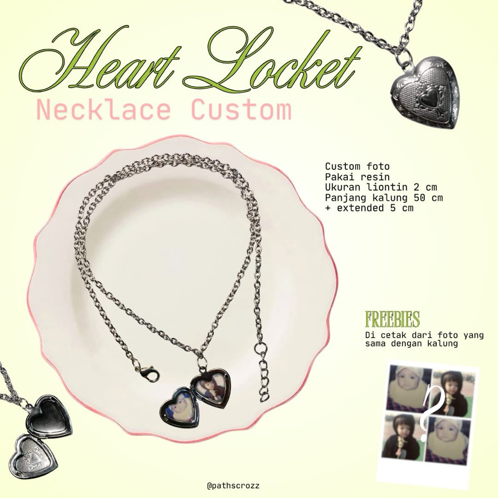 Heart Locket Necklace Custom