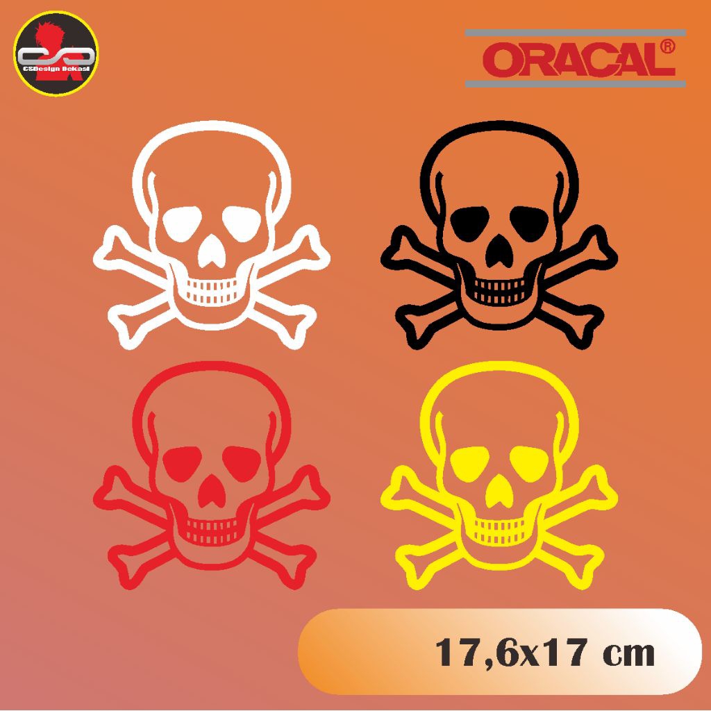 Cutting Stiker Logo Tengkorak bahan Oracal