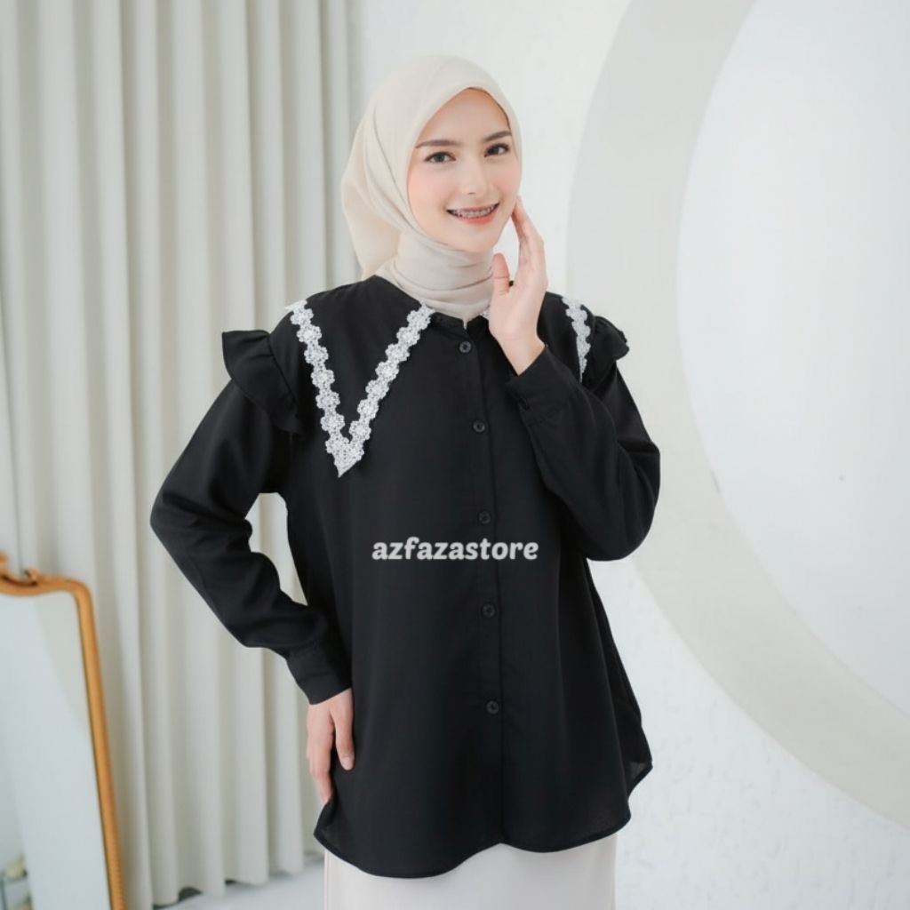 HANA Blouse / Baju Atasan Wanita Kerah Renda