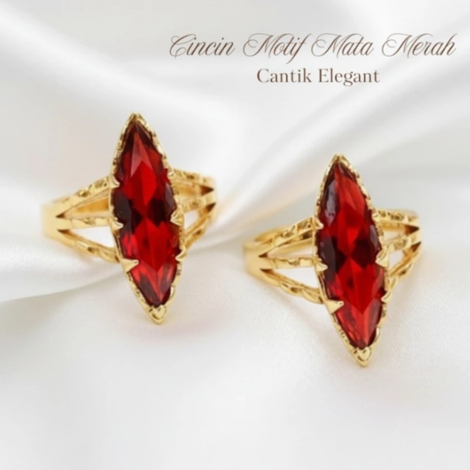 Cincin Koin Emas Motif Mata Merah Elegan Anti Karat