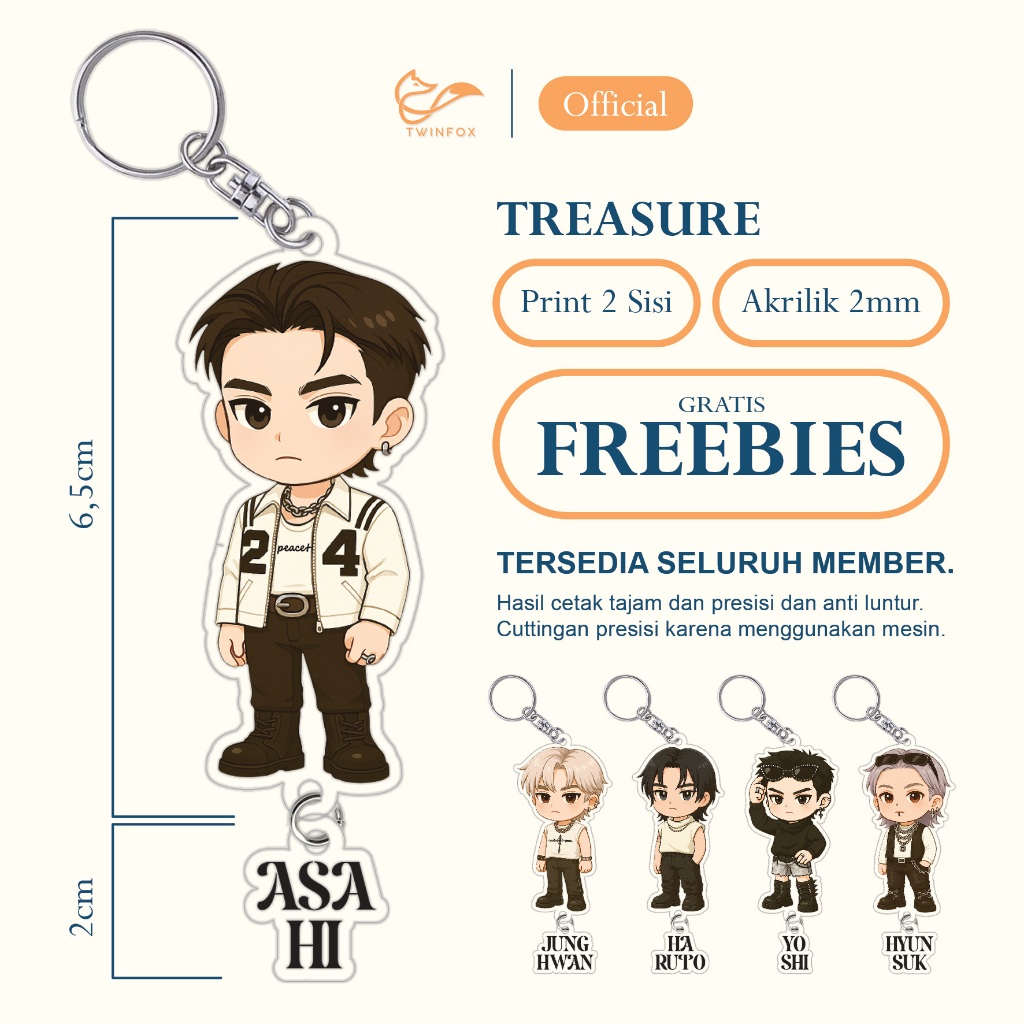 (GRATIS FREEBIES) Gantungan Kunci Kpop Akrilik Kpop Treasure Truz I Kpop Keychain Merchandise