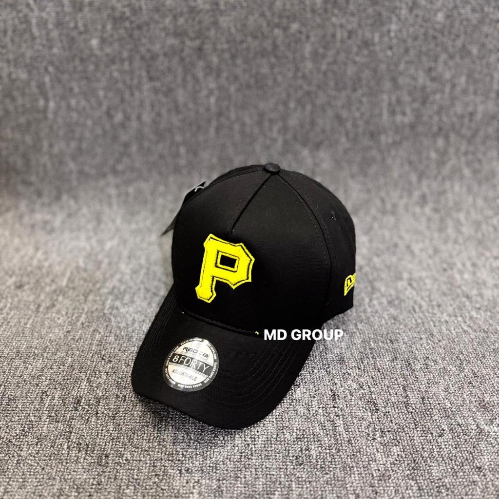 Topi Baseball Distro Hitam Logo Huruf P Bordir Casual Pria Wanita
