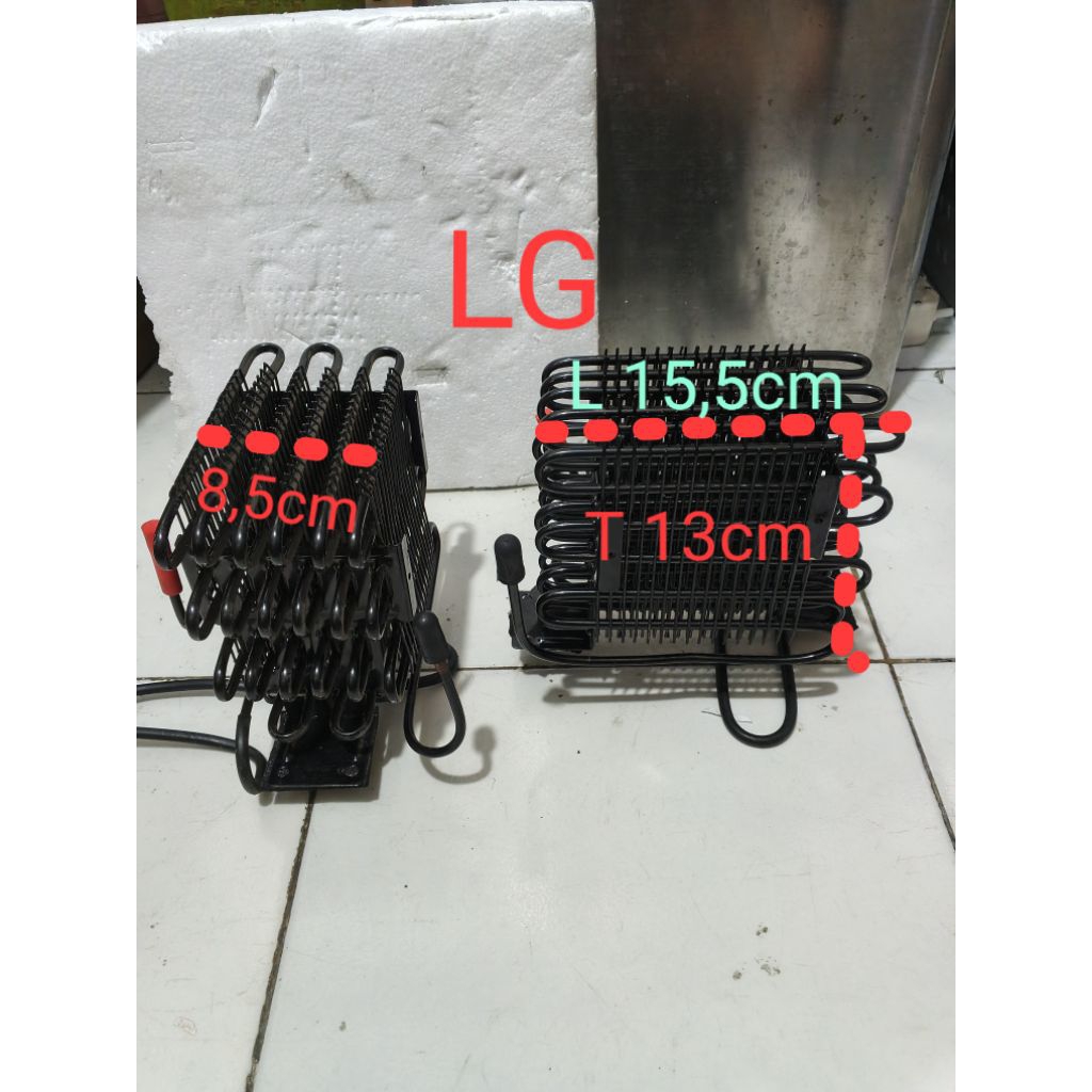 kondensor tumpuk Kulkas Lg 2 pintu freezer showcase original