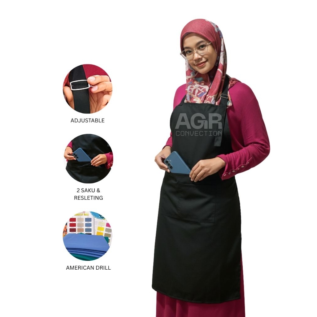 apron/apron hitam/apron kitchen/apron barista/apron barbershop/apron masak/apron celemek/celemek/cel
