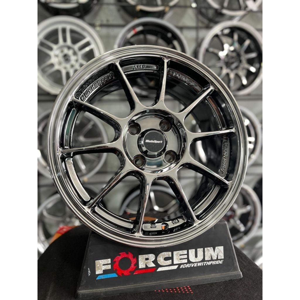 velg wedsport tc105 r15 black chrome lebar 6,5 et40 kondisi baru