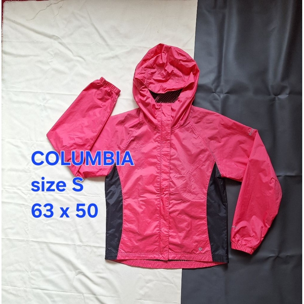 Jaket COLUMBIA Outdoor Wanita Waterproof Packable Gorpcore Pink Hiking Camping Gunung Motor