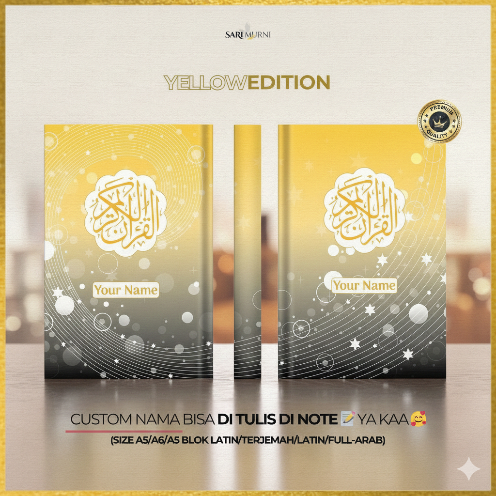 Sari Murni Jakarta - Alquran Custom Nama Terjemahan Perkata Latin A5 A6 Yellow Edition SM-044