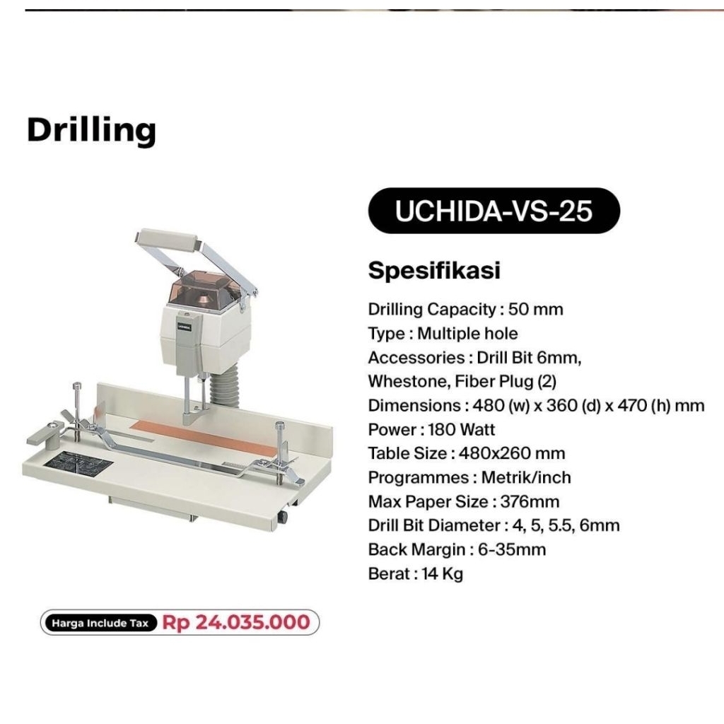 seken Mesin Bor Pembolong Kertas Listrik bekas Vs25 Electric Paper Drill Punch Machine UCHIDA VS-25