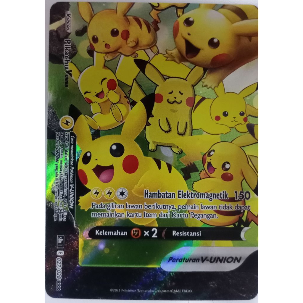 Kartu Pokémon Pikachu V-UNION – Full Art RRR (E 027/028)