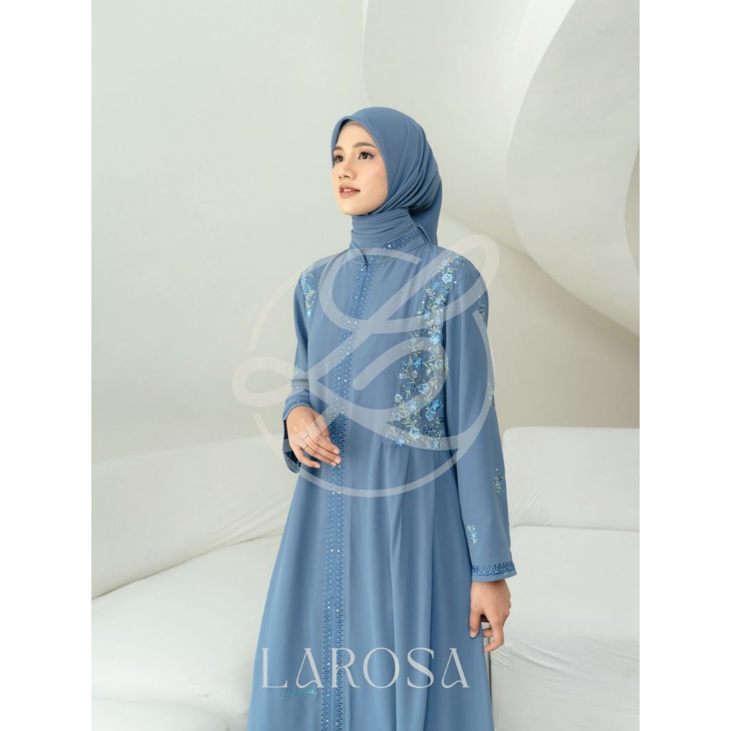 GAMIS LAROSA 002.115 BORDIR SET HIJAB /  DRESS +  HIJAB LAROSA  /  GAMIS ABAYA BORDIR by LAROSA BUSA