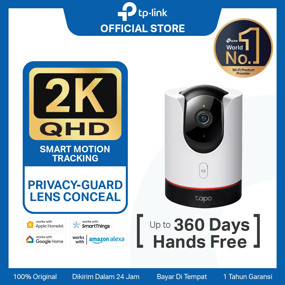 TP-Link | Tapo C225 AI Smart Wi-Fi Camera PTZ 360° Tracking Night Vision Baby Mini IP CCTV Original