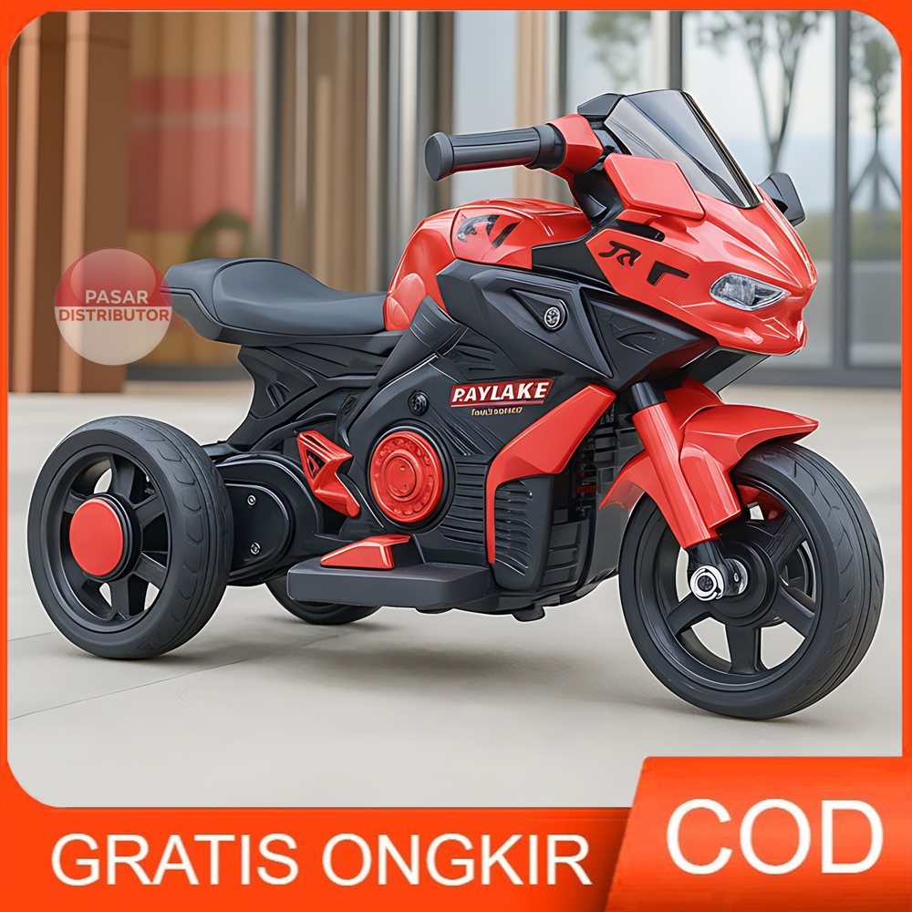 Pasar Distributor KT-5189 R.R BRAVE ARE Mainan Motor 3 Roda Aki Musik LED Mainan Anak Edukasi