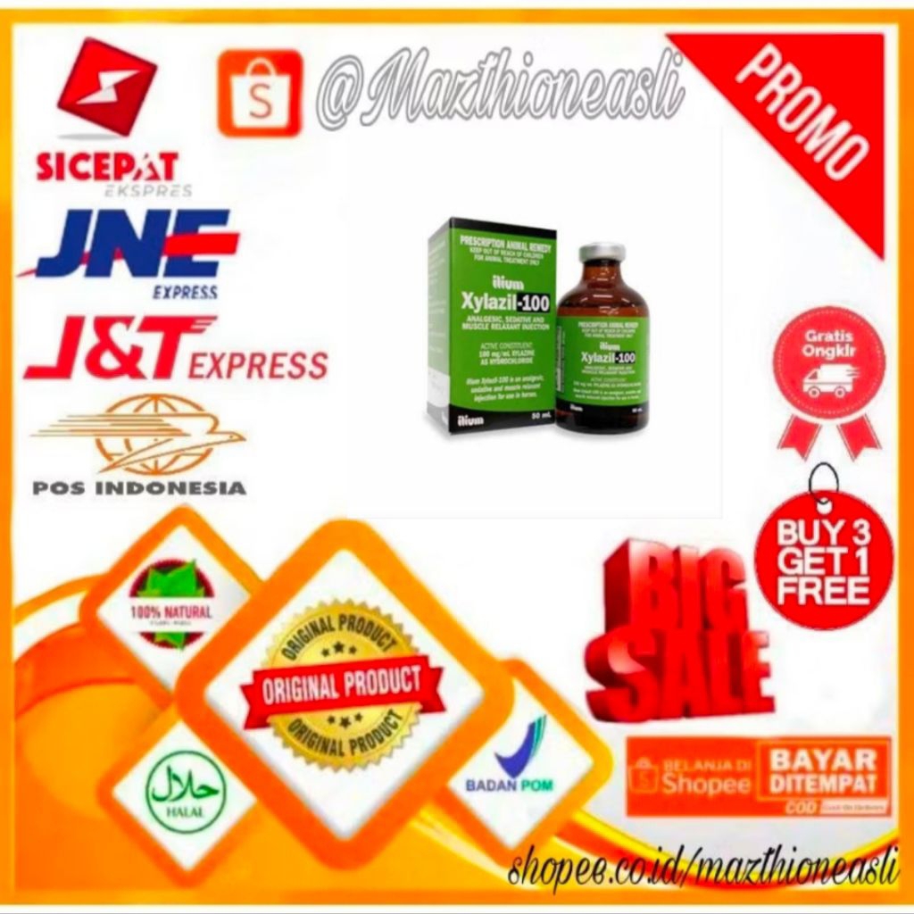 XYLAZIL-100 ILIUM ASLI ORIGINAL UNTUK HEWAN TERNAK