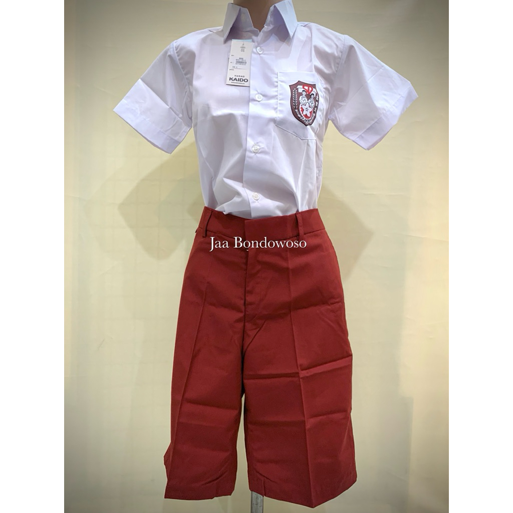 KAIDO Seragam SD Celana Merah Panjang WOFFI Ori Tersedia Ukuran 02-13 untuk Sekolah Kualitas Terbaik