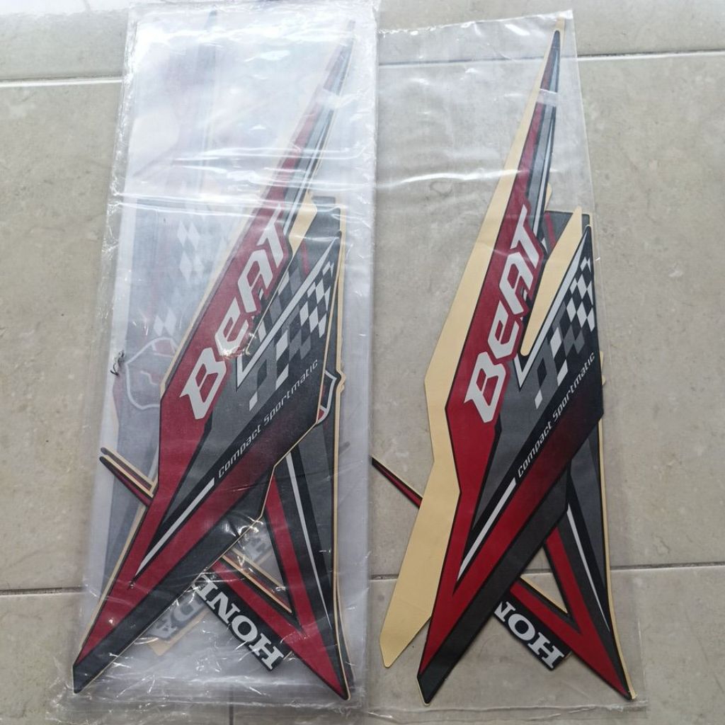 striping stiker les body Honda beat 2018 hitam grade ori bagus
