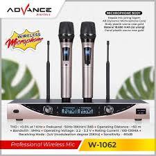 Advance W1062 Dual Mic Wireless Mic + Amp 50m Range | ADVANCE W-1062 Dual Mic Wireless Profesional M