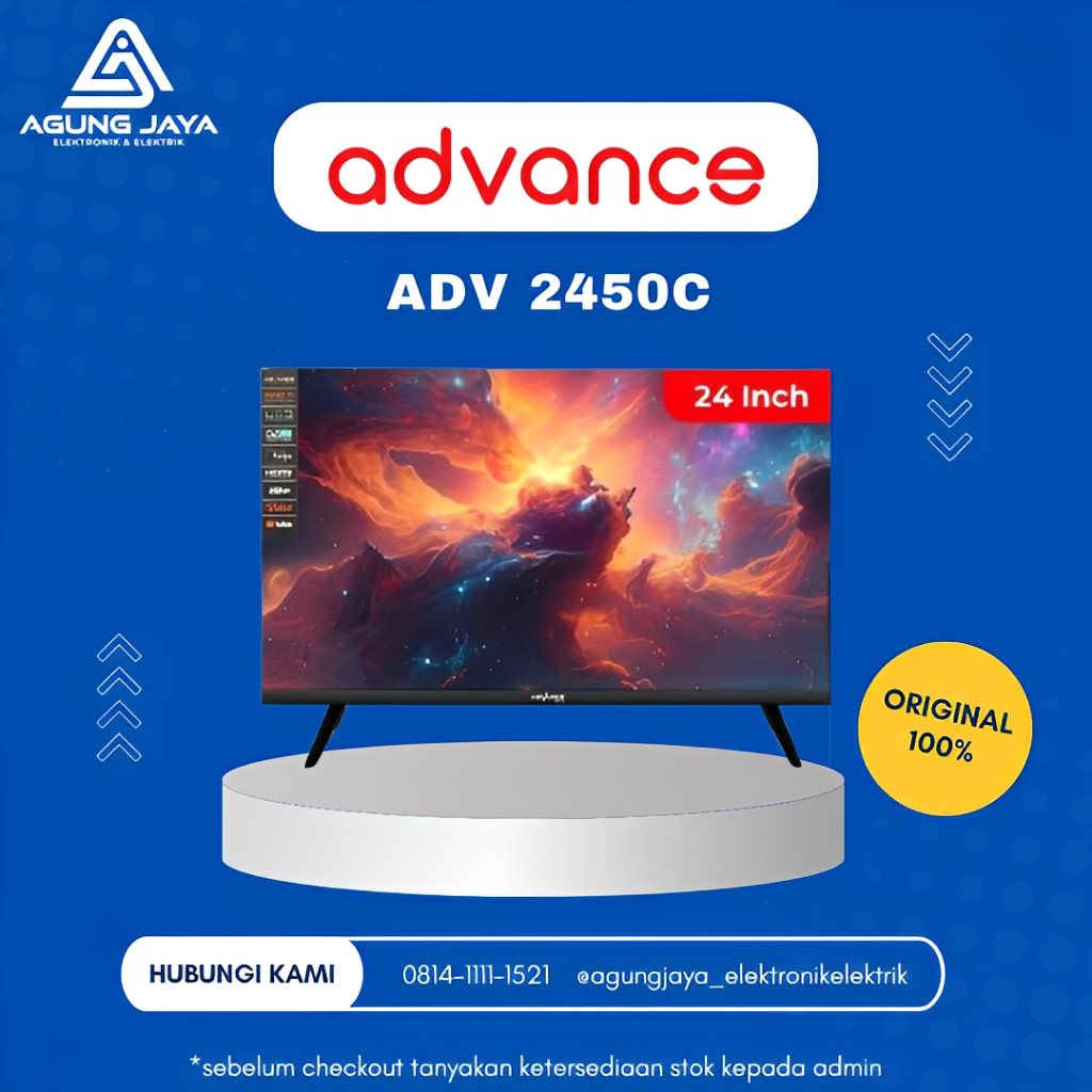Smart TV Advance ADV-2450C Televisi Digital 24 Inch HD Support Antena Digital DV3/T2