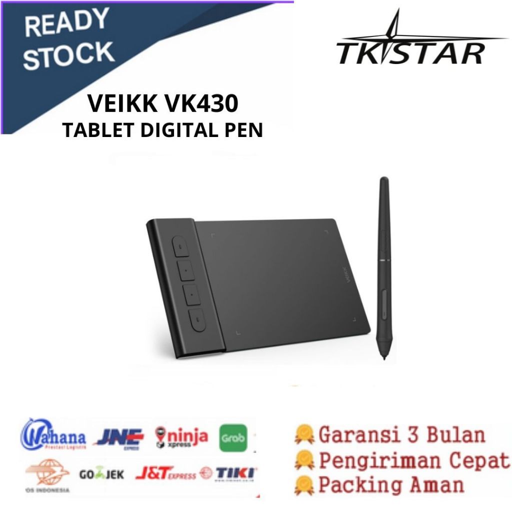 VEIKK VK430 Digital Graphic Drawing Pen Tablet Papan Gambar Digital