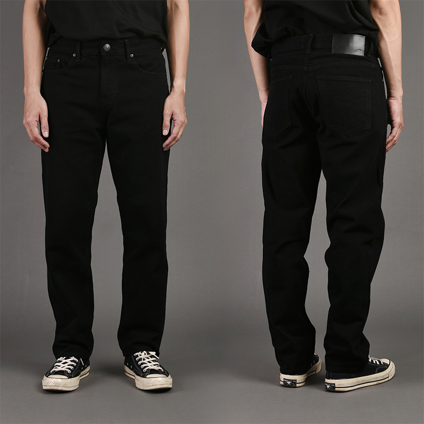 Warning Clothing - Denimes 1.408 Tappered Pants | Celana Jeans Boyfriend Non Stretch Hitam