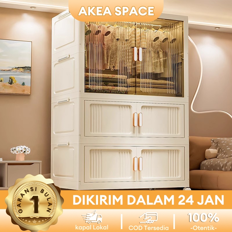 Besar Gantung Lemari Plastik/Lemari Baju Plastik Lipat