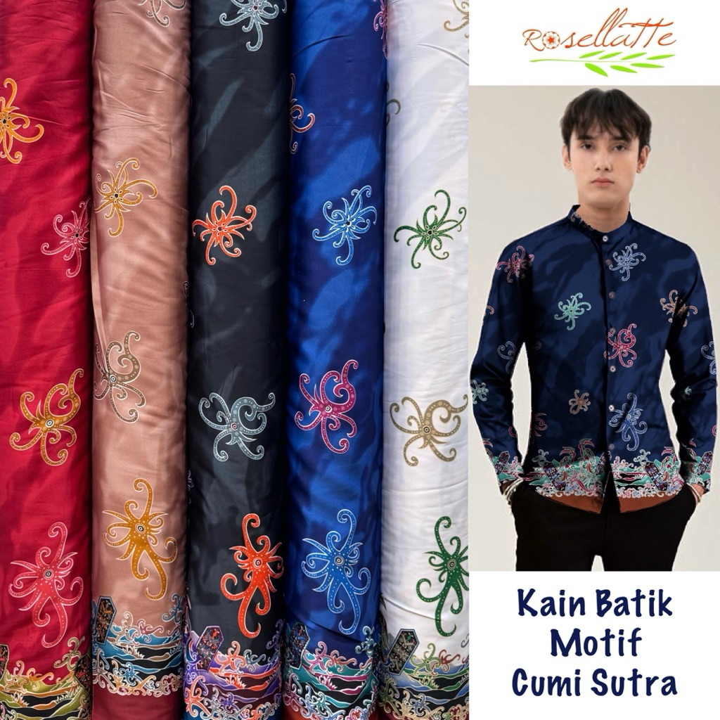 Kain Batik Motif Cumi Burung Enggang Sutra Kalbar Borneo Dayak