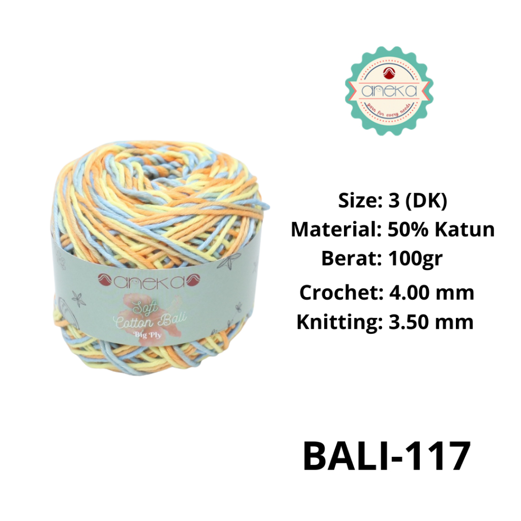 ANEKA - Benang Rajut Katun Bali ANEKA / Soft Cotton Big Ply made by ANEKABENANG - 117
