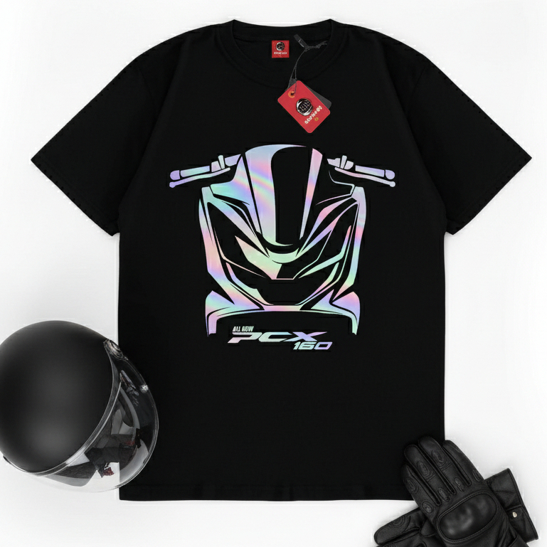 SAKAZUKI Kaos Distro Anak Unisex Gambar HONDA ALL NEW PCX 160 Siluet T-Shirt Motor Otomotif