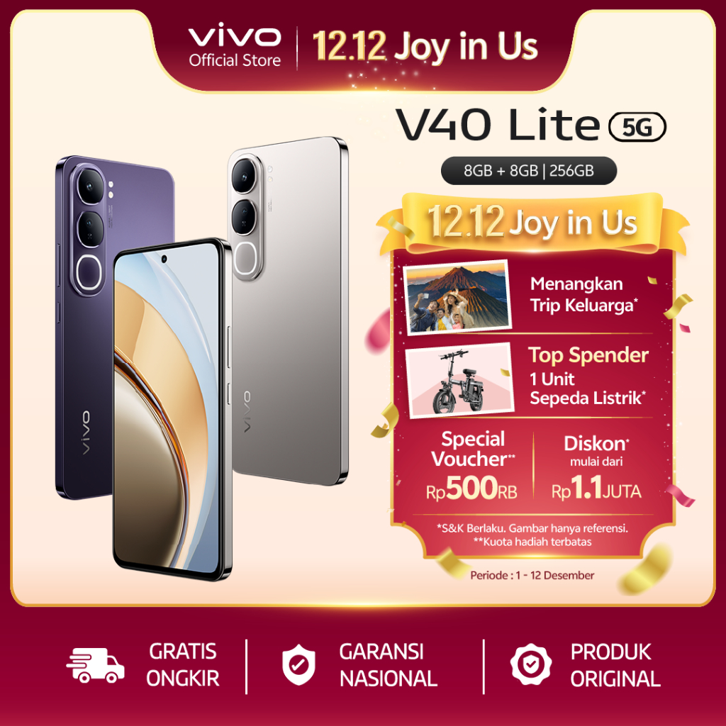 vivo V40 Lite 5G (8/256) - AI Aura Light, AI Erase, Sony IMX882, 80W FlashCharge
