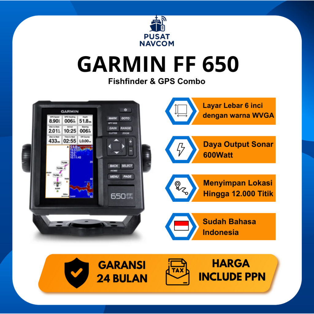GARMIN FF650 FF 650 Gps APAC Fishfinder Garmin 650 Ff 650 With Gps Internal Original Garansi