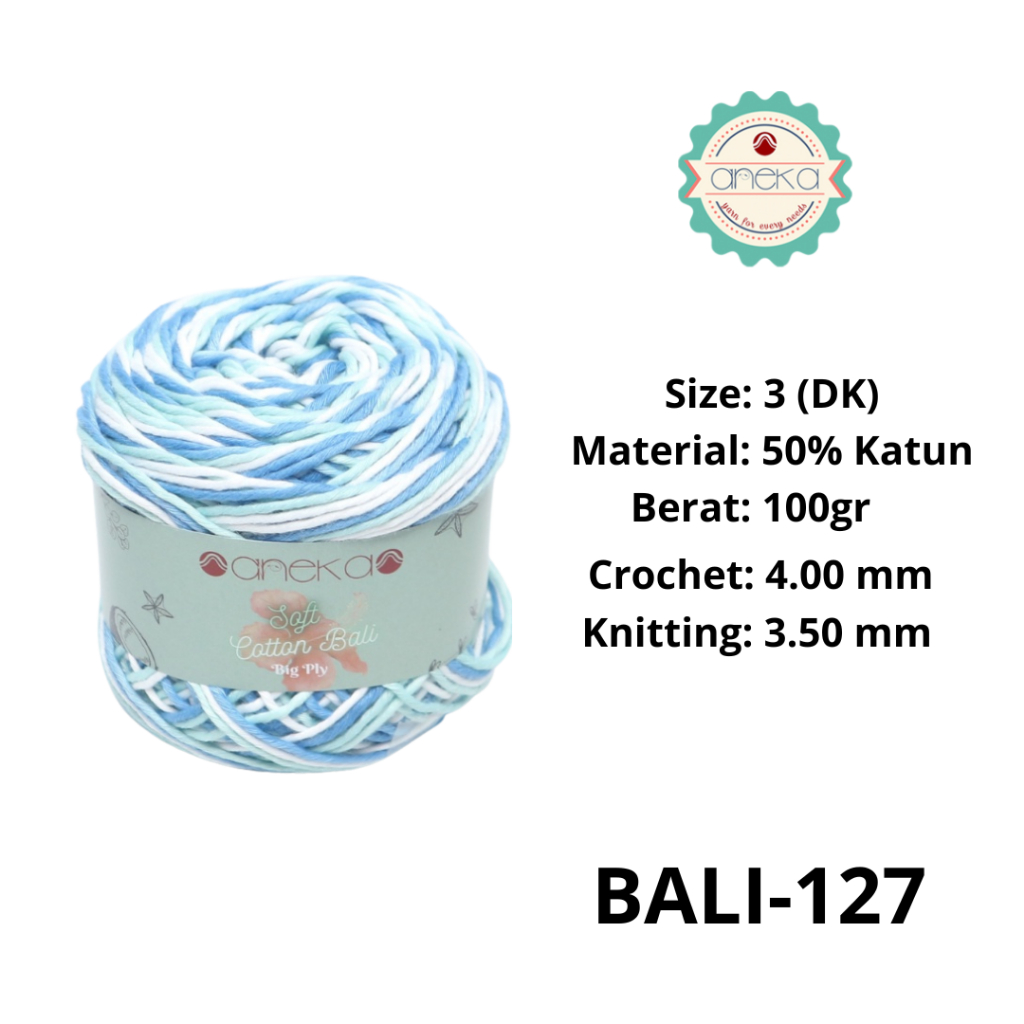 ANEKA - Benang Rajut Katun Bali ANEKA / Soft Cotton Big Ply made by ANEKABENANG - 127