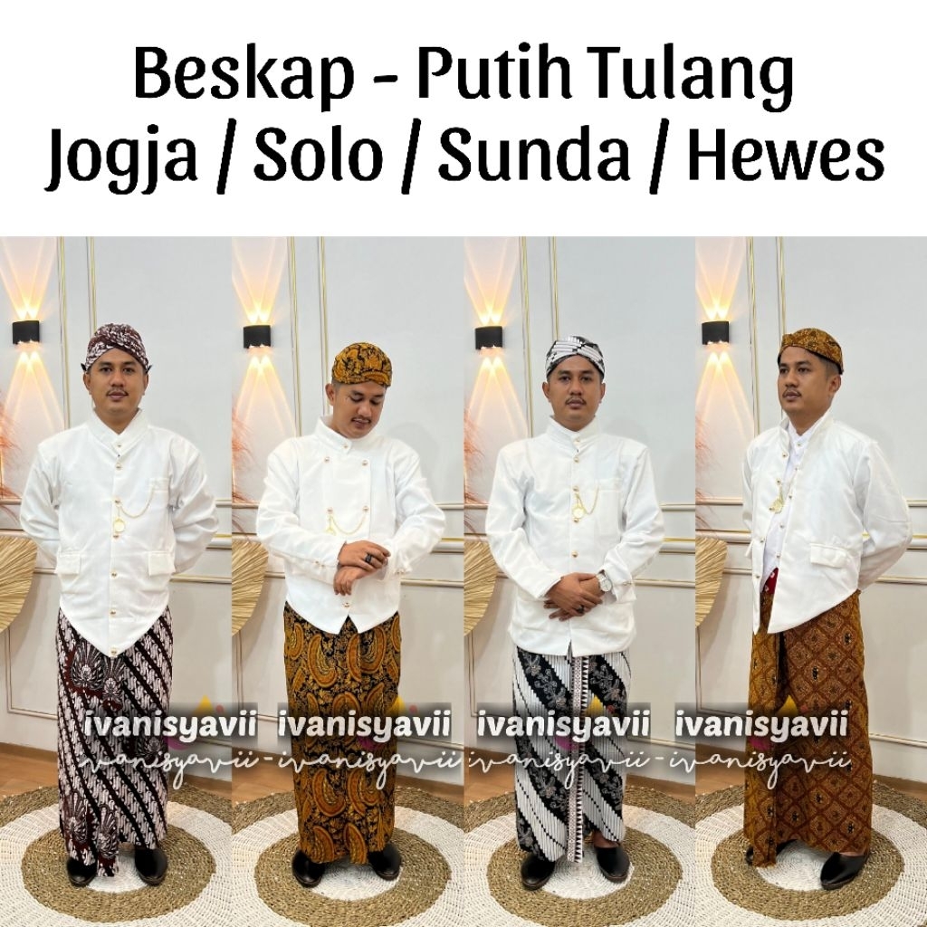 (ivanisyavii) Beskap - Warna Putih Tulang | Beskap Jogja / Solo / Sunda / Hewes
