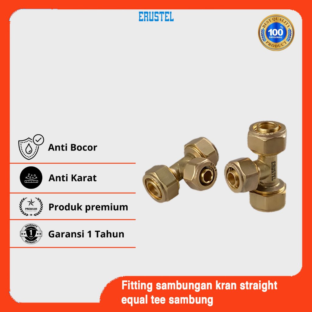 Fitting Sambungan Kran Staight Equal T-Sambung