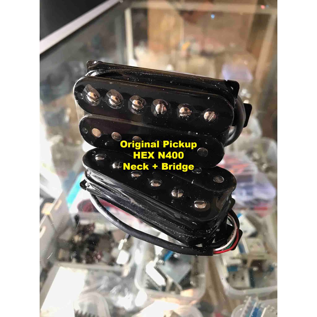 Original Pickup HEX N400 Gitar Buntung Headless Humbucker Neck Bridge N 400 Ceramic Magnet