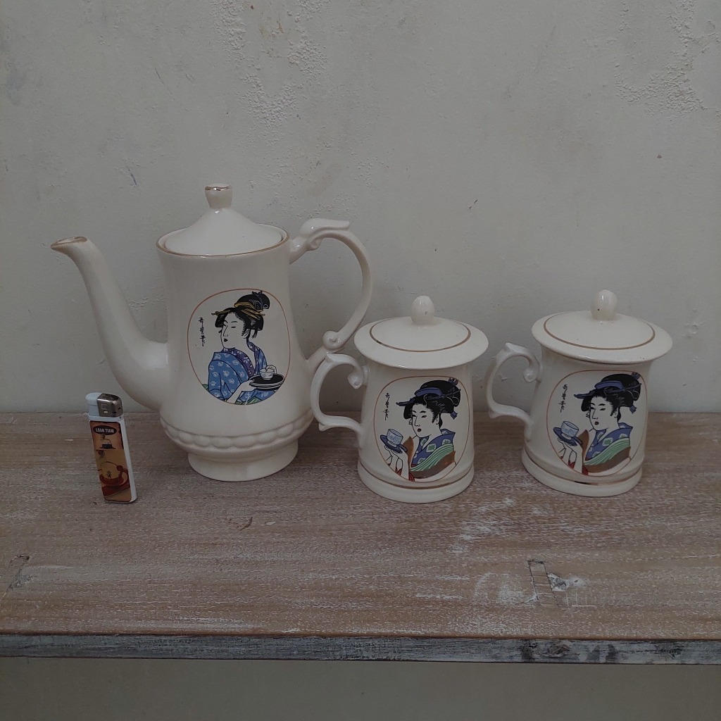 tea set keramik vintage toyoki japan kondisi NOS