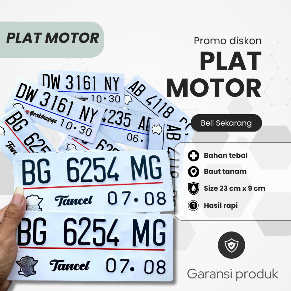 plat motor custom baut tanam / plat motor baut tanam bebas custom