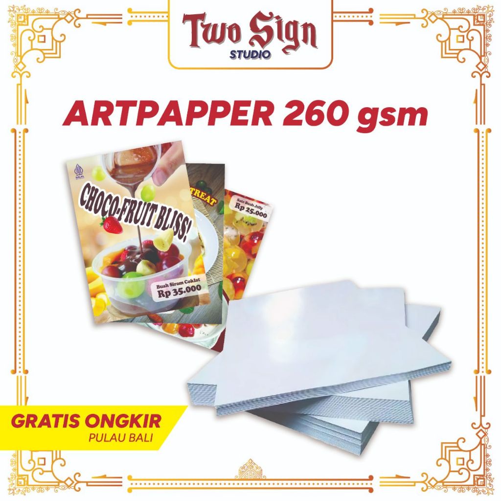 KERTAS ART PAPER 260 GSM 1 SISI ATAU 2 SISI / KERTAS ART PAPER 2 SISI