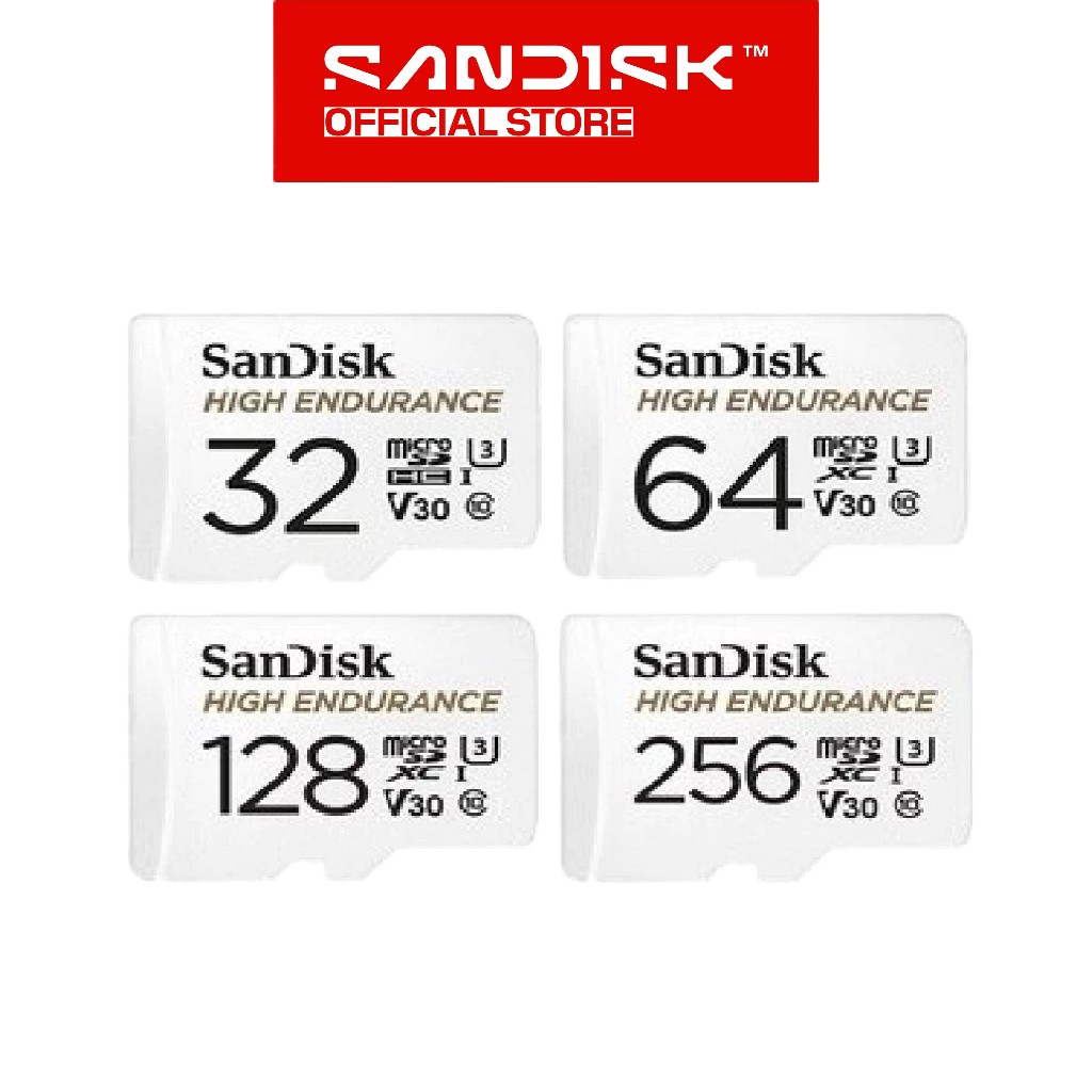 SANDISK microSDHC / microSDXC High Endurance 32GB / 64GB / 128GB / 256GB / 512GB for CCTV IP Cam Vid
