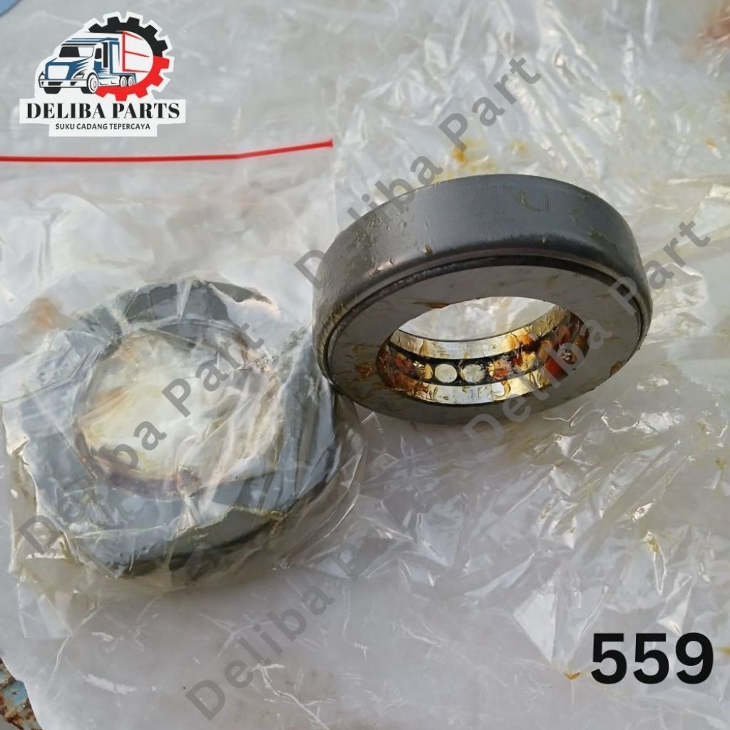 Bearing king pin (diameter dalam 45,1 mm diameter luar 74,5 mm, tebal 20 mm), thrust roller bearing 